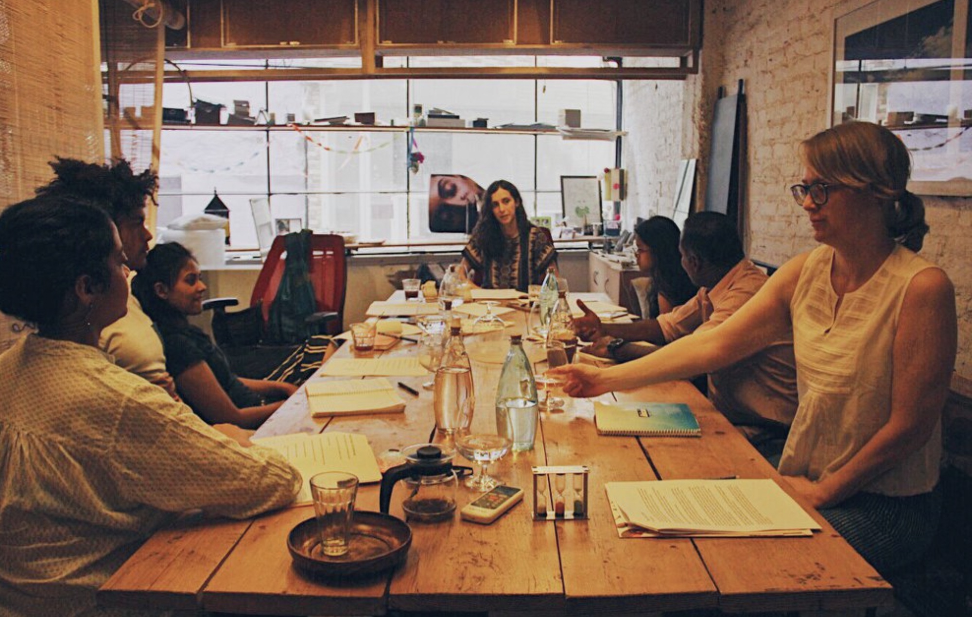 Leading a writing workshop in New Delhi.